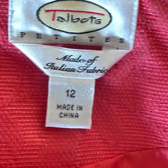 Talbot’s Suit Jacket, Orange Salmon, Jacquard, Professional, 12 petite - Picture 10 of 11